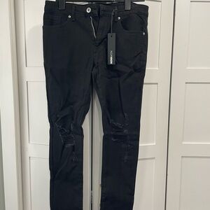 Fashion Nova Black Distressed Men Jeans